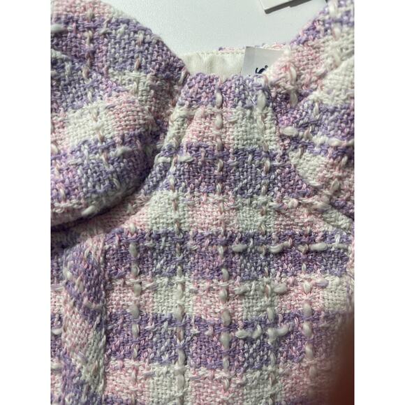 ZARA Fuzzy Purple Textured Plaid BRALETTE Lilac Knit  Size M BNWT Rare/Retired - Picture 4 of 6